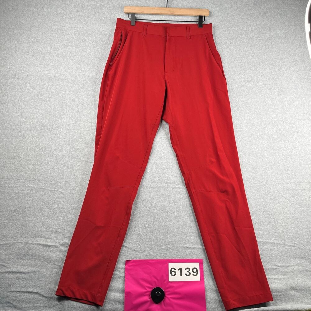 Fabletics Casual Performance Pants Mens Size 30x34 Red Lightweight Stretch